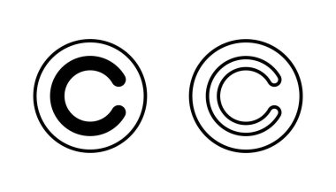 Telif hakkı simgesi seti. telif hakkı sembolleri
