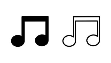 Müzik ikonu seti. Müzik simgesi vektörünü not et. ton simgesi