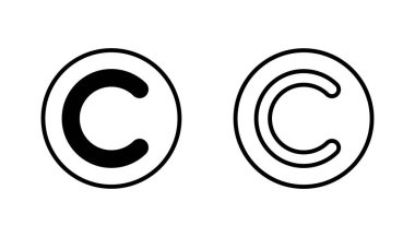 Telif hakkı simgesi seti. telif hakkı sembolleri
