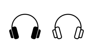 Kulaklık ikonu ayarlandı. Headvector simgesi simgeleri