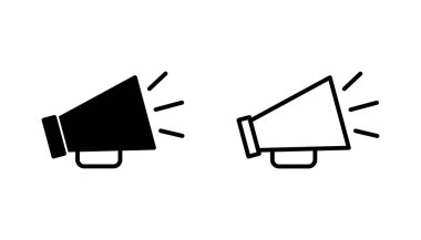 Megafon simgesi seti. Hoparlör simgesi vektörü.