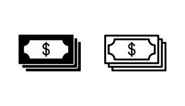 Para simgesi ayarlandı. Para vektörü simgesi. 