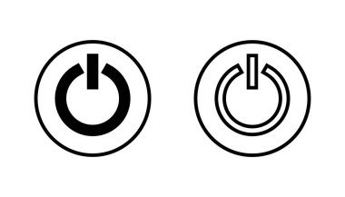 Güç simgesi ayarlandı. Güç Düğmesi Simgesi. Elektrik gücü.