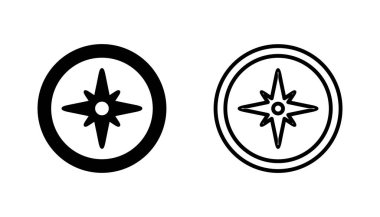 Pusula simgesi ayarlandı. ok pusula simgesi vektörü