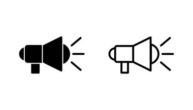 Megafon simgesi seti. Hoparlör simgesi vektörü.