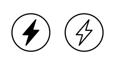 Güç simgesi ayarlandı. Güç Düğmesi Simgesi. Elektrik gücü.