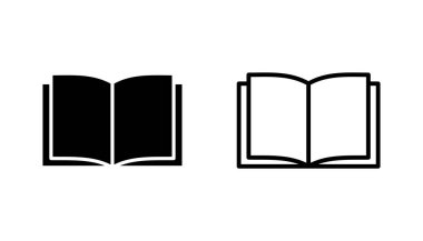 Kitap simgesi ayarlandı. Kitap simgesi vektörünü aç. Kitap simgesi