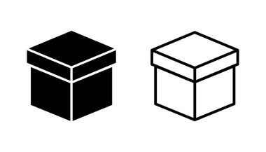 Kutu simgesi seti. kutu vektör simgesi, paket, paket