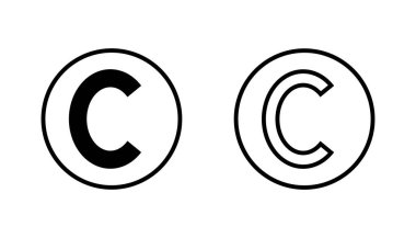 Telif hakkı simgesi seti. telif hakkı sembolleri