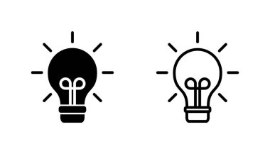 Lamba simgesi ayarlandı. Ampul simgesi vektörü. fikir sembolü.