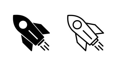Roket ikonu hazır. Başlangıç simgesi vektörü. 