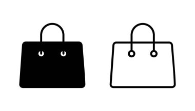 Alışveriş poşeti ikonu seti. alışveriş simgesi vektörü