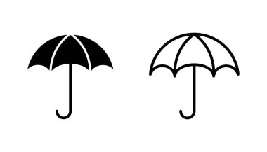 Şemsiye simgesi seti. şemsiye işareti simgesi
