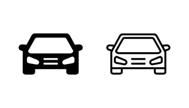 Araba ikonu ayarlandı. Araba vektör simgesi. küçük sedan