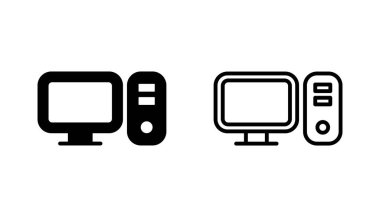 Bilgisayar simgesi ayarlandı. bilgisayar izleyici simgesi vektörü.