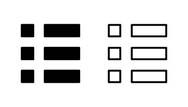 Menü Simgesi ayarlandı. Web menü simgesi. Hamburger menüsü sembolü