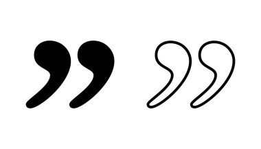 Alıntı simgesi seti. Tırnak işareti sembolü.