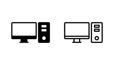 Bilgisayar simgesi ayarlandı. bilgisayar izleyici simgesi vektörü.