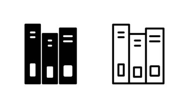 Kütüphane simgesi ayarlandı. eğitim simgesi vektörü