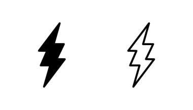 Şimşek simgesi ayarlandı. Elektrik ikon vektörü. Güç simgesi. enerji işareti