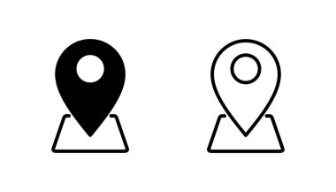 Pin simgesi ayarlandı. Konum simgesi vektörü. hedef simgesi. harita iğnesi