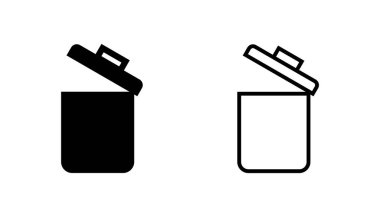 Çöp simgesi seti. Çöp kutusu simgesi. Simge vektörünü sil. çöp