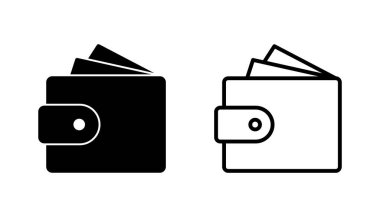 Cüzdan simgesi ayarlandı. cüzdan vektör simgesi