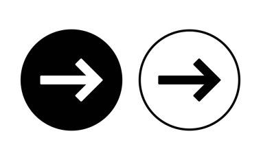 Ok simgesi ayarlandı. Ok sembolü. Web tasarımınız için ok işareti.