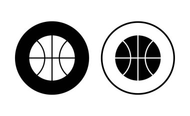 Basketbol ikonu seti. Basketbol ikonu. Basketbol logo vektör simgesi