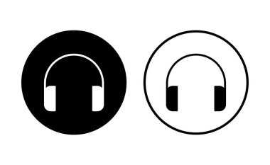 Kulaklık ikonu ayarlandı. Headvector simgesi simgeleri