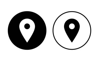 Pin simgesi ayarlandı. Konum simgesi vektörü. hedef simgesi. harita iğnesi