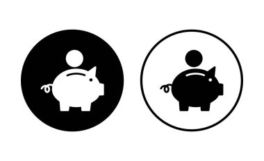 Domuz kumbarası ikon vektörü. domuzcuk para simgesi