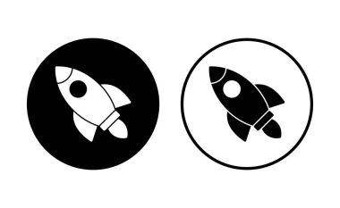 Roket ikonu hazır. Başlangıç simgesi vektörü. 