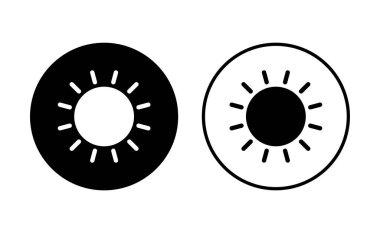 Güneş ikonu ayarlandı. Parlaklık Simgesi vektörü
