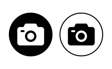 Kamera simgesi ayarlandı. Fotoğraf makinesi simgesi. kamera fotoğrafçılık simgesi.