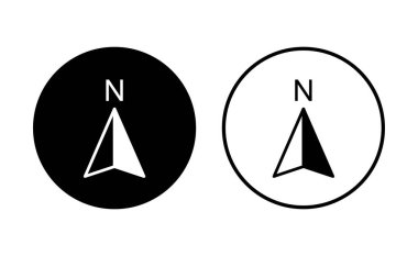 Pusula simgesi ayarlandı. ok pusula simgesi vektörü