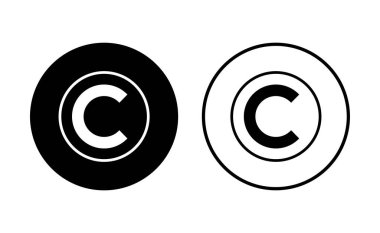 Telif hakkı simgesi seti. telif hakkı sembolleri