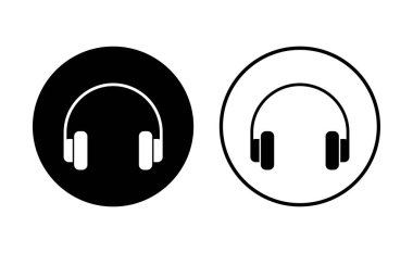 Kulaklık ikonu ayarlandı. Headvector simgesi simgeleri