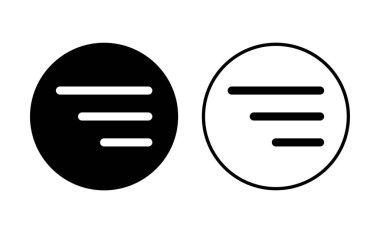 Menü Simgesi ayarlandı. Web menü simgesi. Hamburger menüsü sembolü