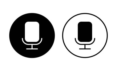 Mikrofon simgesi ayarlandı. karaoke simgesi vektörü