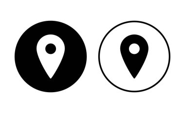 Pin simgesi ayarlandı. Konum simgesi vektörü. hedef simgesi. harita iğnesi