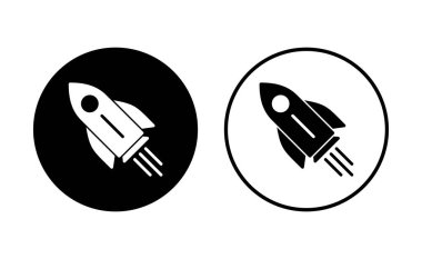 Roket ikonu hazır. Başlangıç simgesi vektörü. 