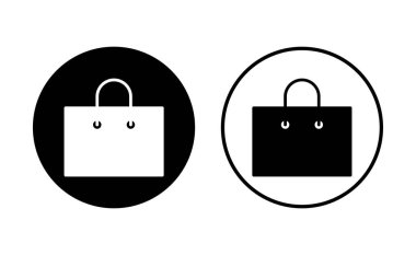 Alışveriş poşeti ikonu seti. alışveriş simgesi vektörü