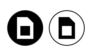 Sim kart simgesi seti. çift sim kart simgesi vektörü