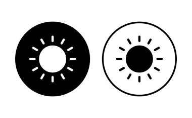 Güneş ikonu ayarlandı. Parlaklık Simgesi vektörü