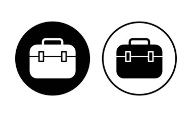 Evrak çantası simgesi seti. Bavul simgesi. bagaj sembolü.