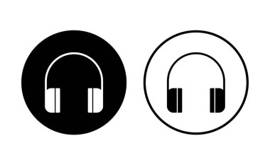 Kulaklık ikonu ayarlandı. Headvector simgesi simgeleri