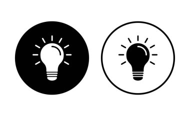Lamba simgesi ayarlandı. Ampul simgesi vektörü. fikir sembolü.