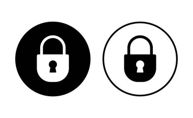 Kilit simgesi ayarlandı. Asma kilit ikon vektörü. Şifreleme simgesi. Güvenlik sembolü