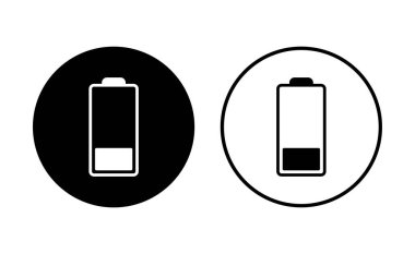 Batarya simgesi ayarlandı. Şarj seviyesi. pil yükleme simgesi